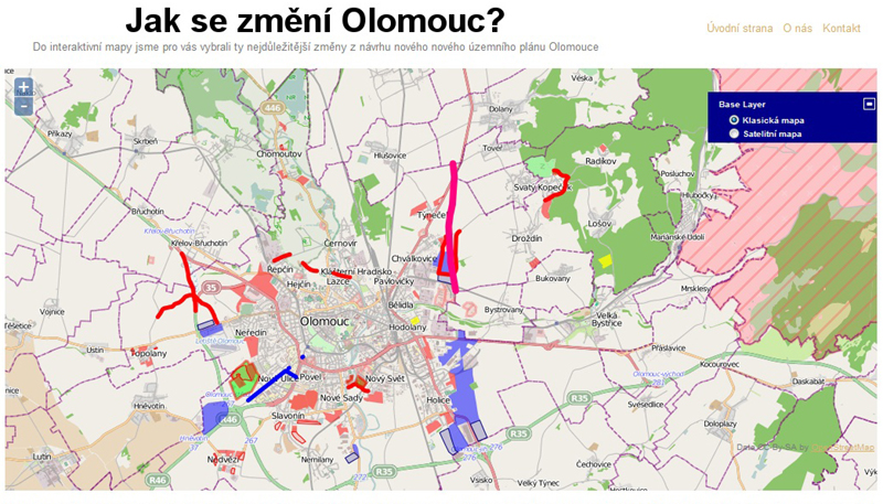 mapa Olomouce